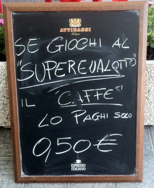 Caffè e Superenalotto Offerta caffè e Superenalotto